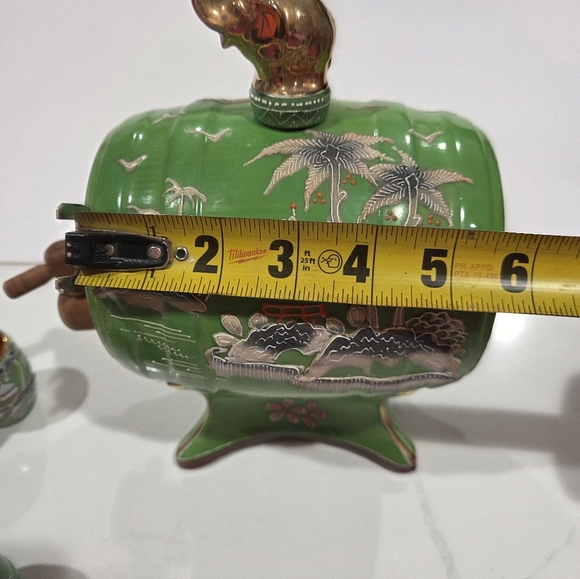 7 Pcs Moriyama Mori-Machi Japan Porcelain Sake Decanter Barrel & Cups 1926-1929 - Picture 17 of 17